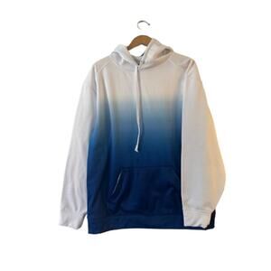 Badger Sport Mens 1403 Ombre Hooded Sweatshirt Size L Royal‎ Blue White